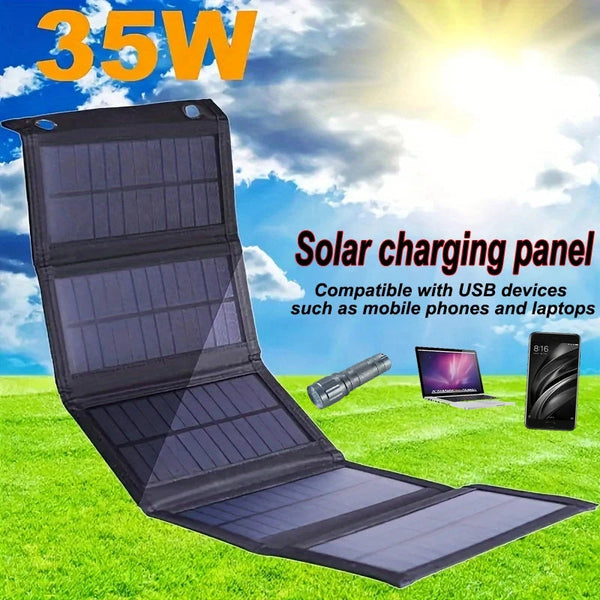 35W High Power Portable Solar Panel Waterproof Foldable Outdoor Power