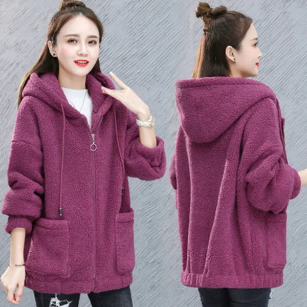 Women's Solid Color Woolen Cardigan