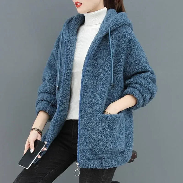 Women's Solid Color Woolen Cardigan